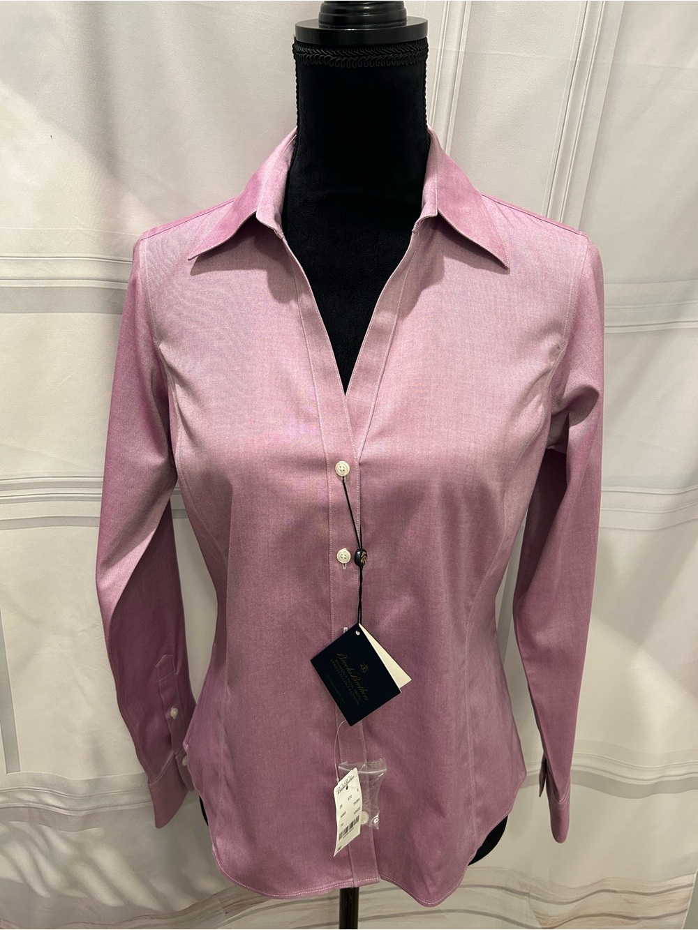 NWT Brooks Brothers Women’s Lilac No Iron Long-Sleeve Button-Down Shirt 6P